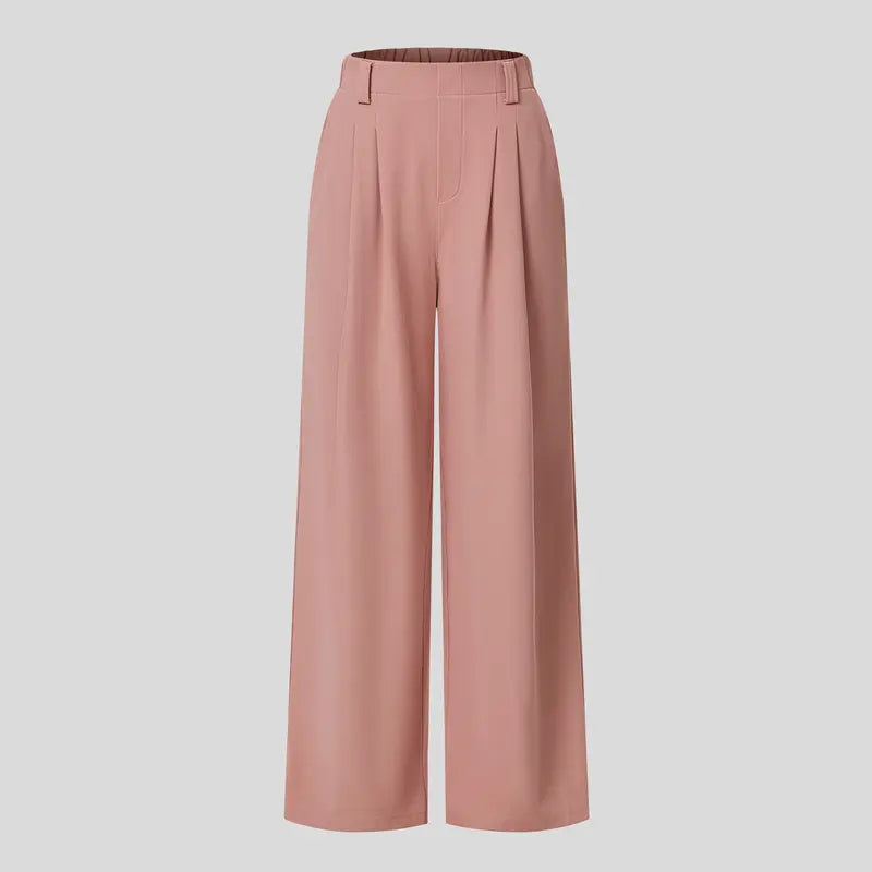 "Waffle Wide Leg Pants with Side Pockets by Halara - Stylish High Waisted Design"